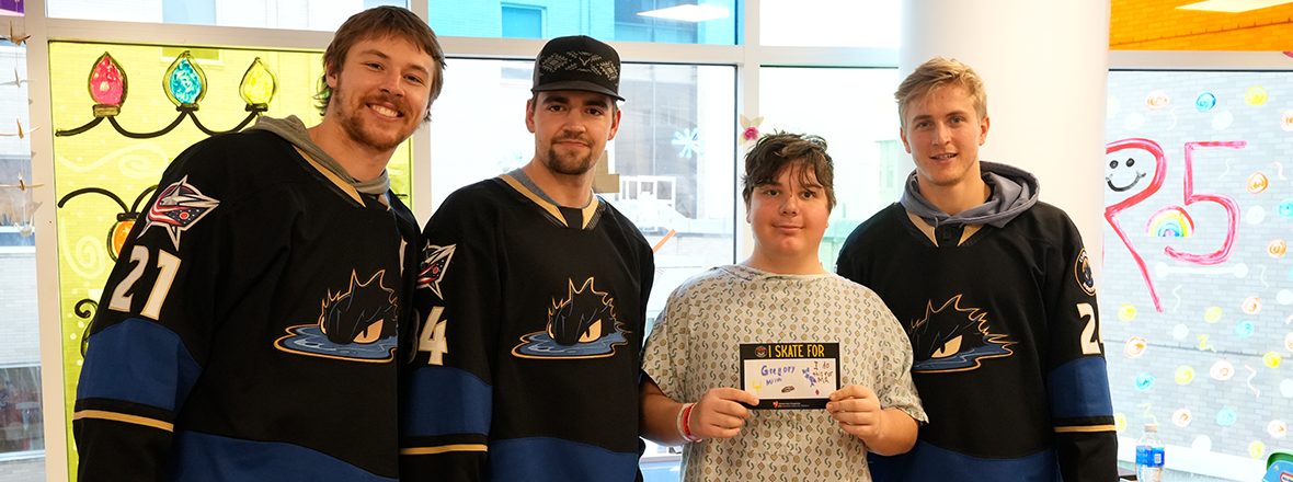 Monsters display UH patients' artwork on jerseys Saturday